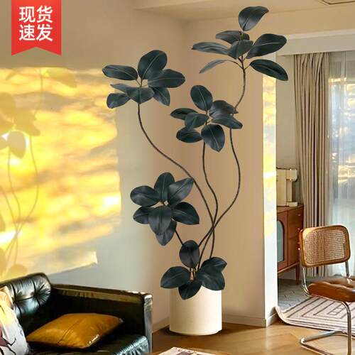 真客绿仿植橡皮树大型厅落摆件jd101315高端装饰品室内沙发地旁假