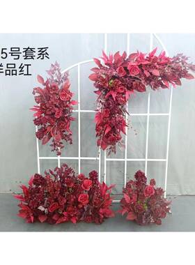 仿婚庆真花红色千代兰花排端地花路引BOE花T台成排品高花艺装饰道