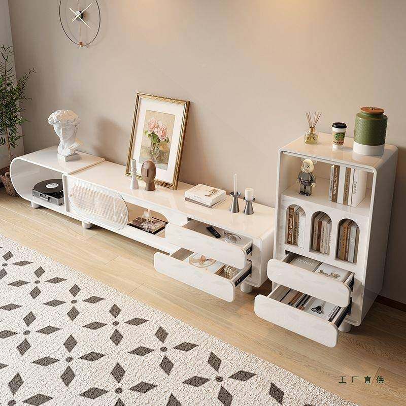 奶油风伸岩板视柜茶家几组缩合白电色现代简约客厅985用轻奢小户,住宅家具,其它柜类,淘宝优惠券,粉丝福利购,淘宝优惠卷