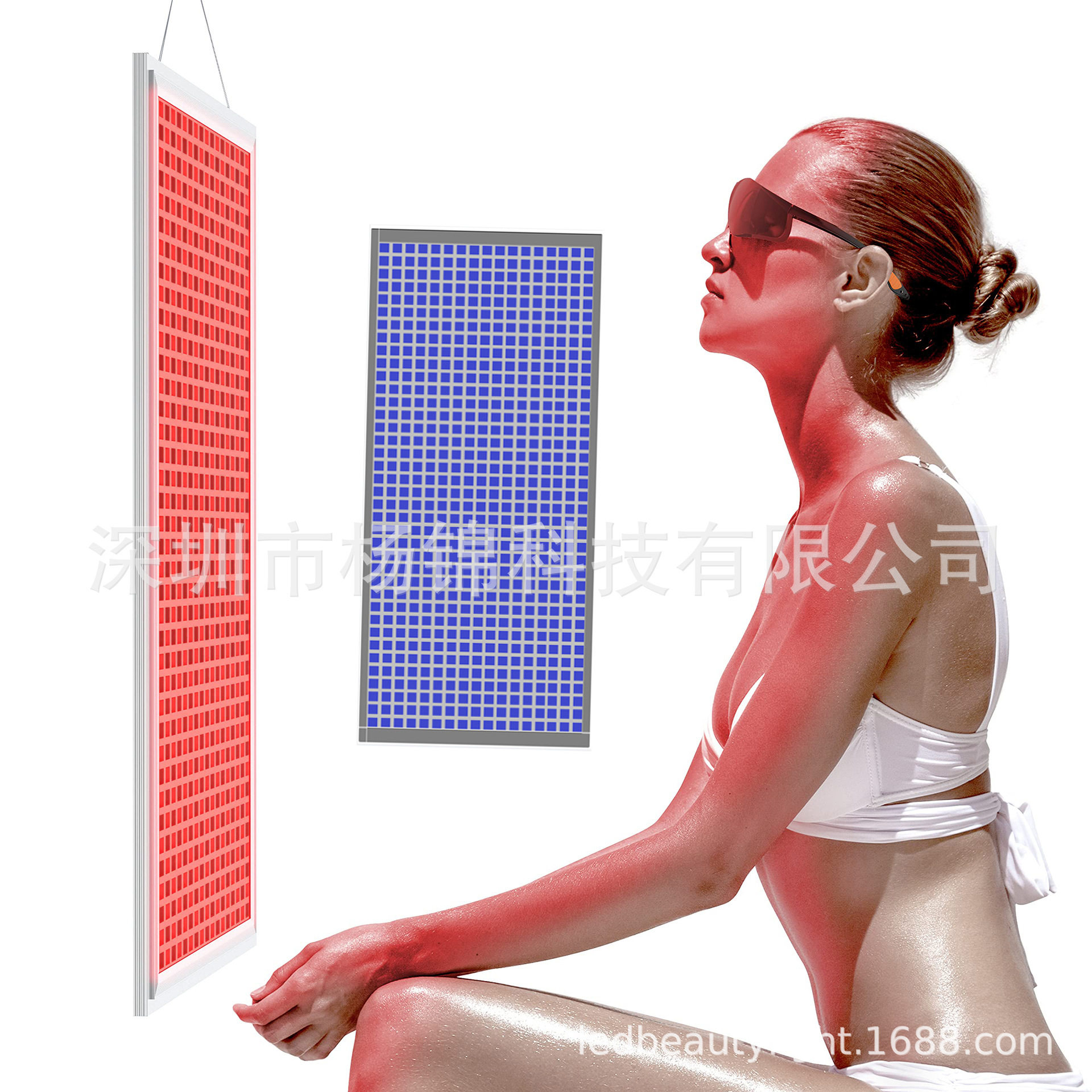 300W定时理疗灯3060红外红光桑拿房全身全蓝光日光浴晒肤美黑灯