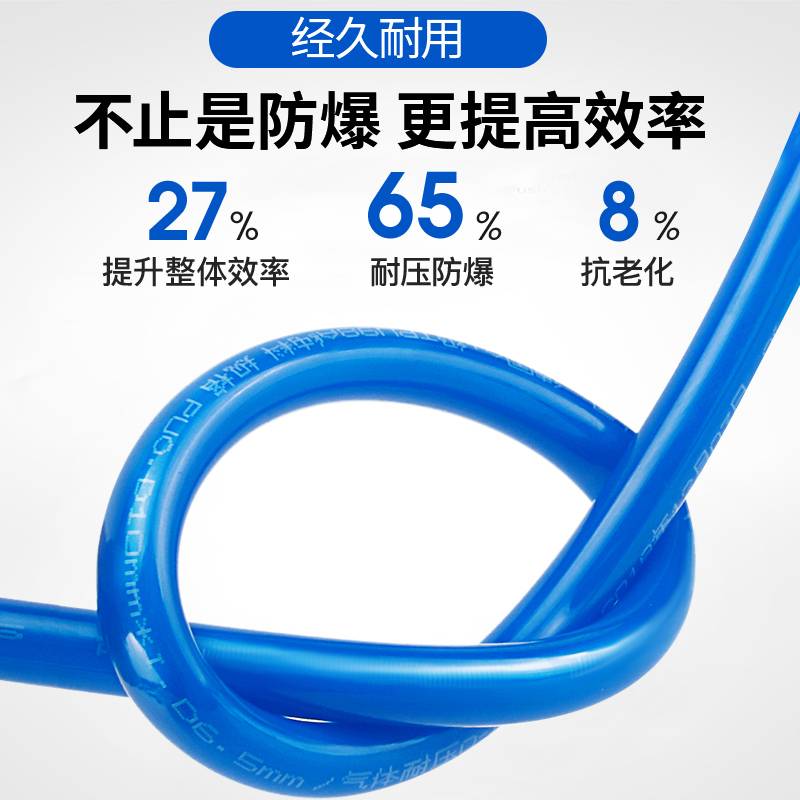 TWSNS台氣山耐斯气管空压机耐高温软管pu气管气动6高压气管8mm12