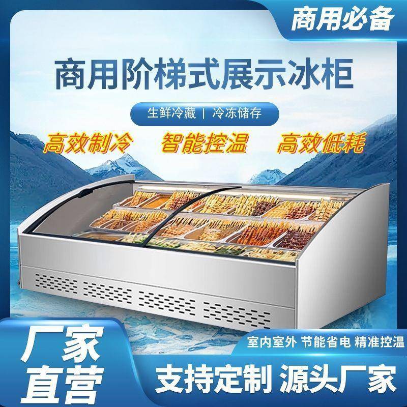 商用阶梯冷藏冷烤冻展示摆摊烧台式柜保鲜点475菜冰柜熟食炸台串