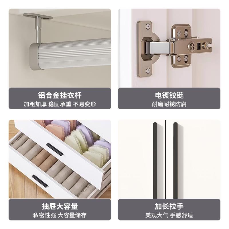 制新款家用卧室衣柜收纳小户房型钢衣柜NBL民宿柜出租铁艺柜子简