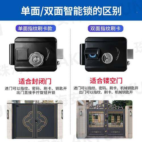 海户外防水院指锁纹密码门上家用老式防盗门1庭智能锁入户门指纹