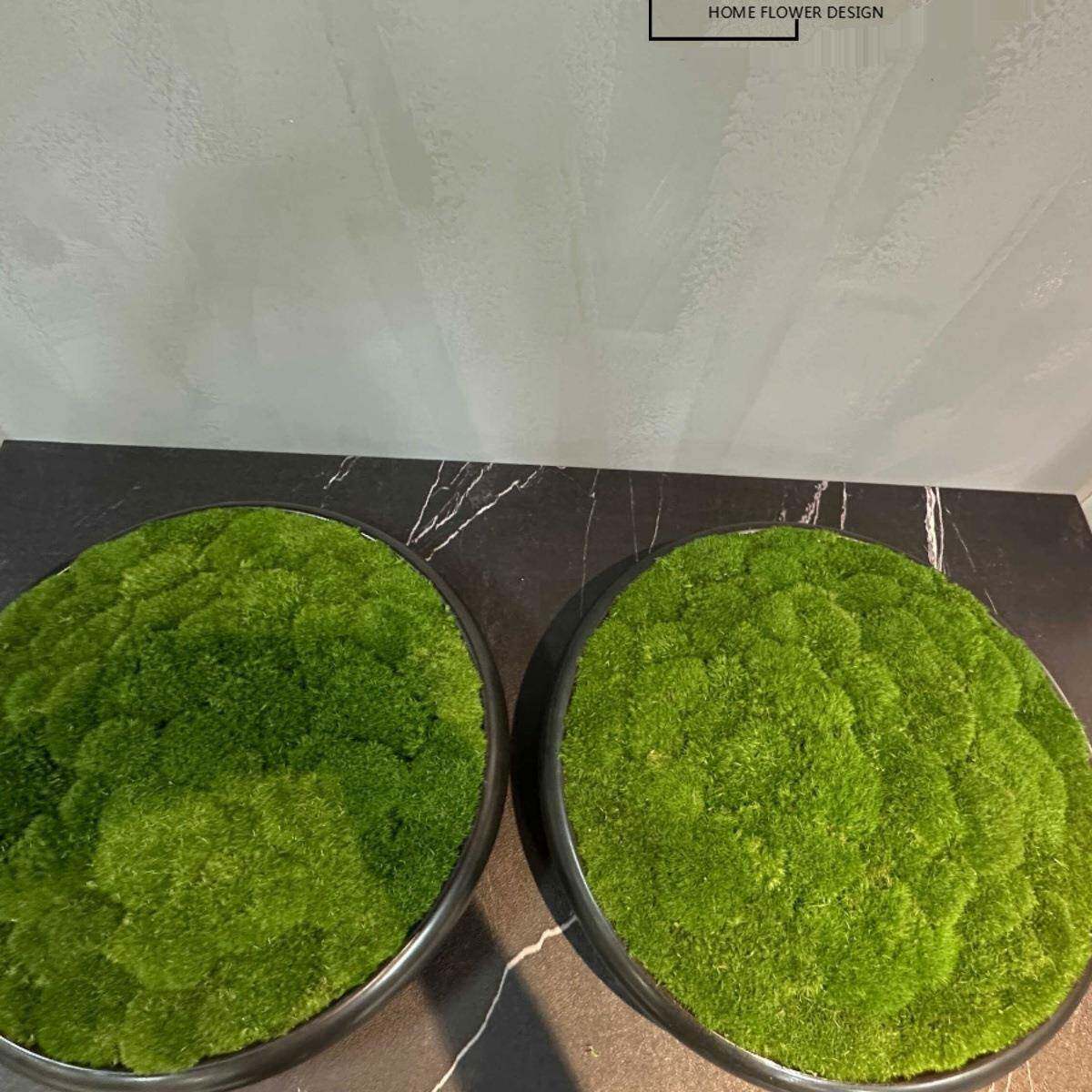 新中式生F98H5MHT永苔藓装绿植盆景餐桌花酒店售楼处茶圆室包房桌