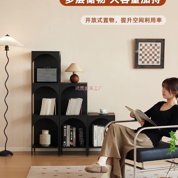 创意书架铁艺书报架客ADQ厅落地置物架角落杂书柜物纳收列陈架展