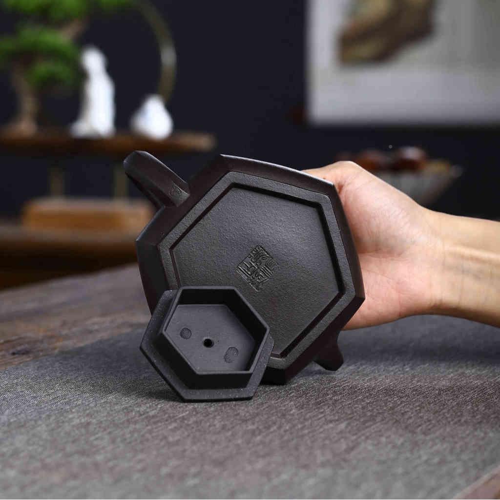 盖六泡方石瓢壶宜兴紫砂TCN壶文牛玩茶器陶器工茶壶名家传手原矿