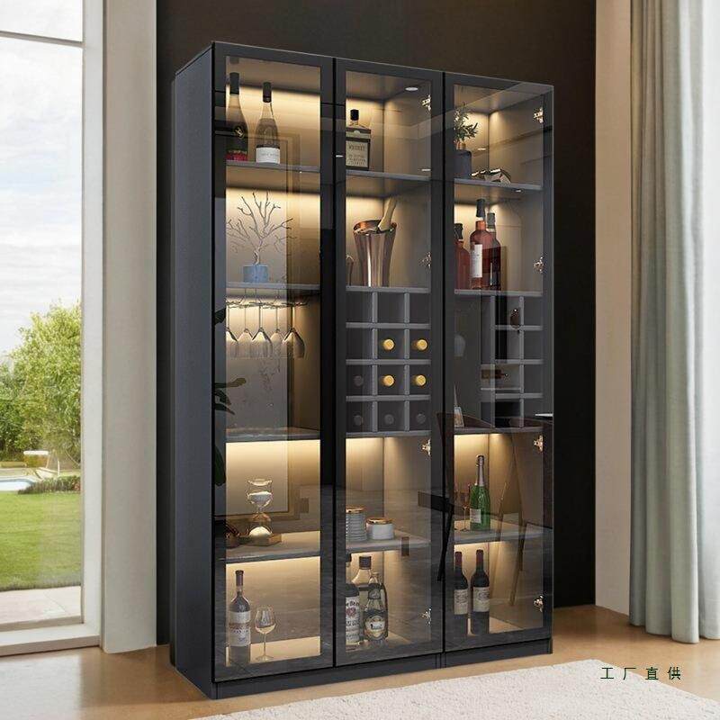 奢酒柜约玻轻璃门客厅展柜靠墙示一体现EZX代简高档家用酒架储物