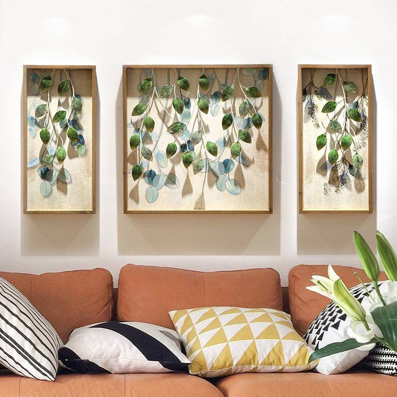 装田园墙风玄过道墙面饰ORW壁挂创意铁木艺关结合饰仿真立体植物