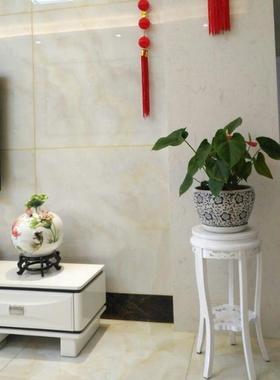 新款欧白色实USY木花架客厅花家用式台木质吊兰圆形落地盆景花鱼