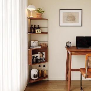 法式 复古三角物架中古风家用落角地收纳架储靠墙置架客厅FAT墙架