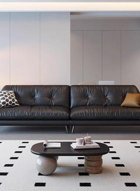 古意式简皮质沙简约复风客厅美式现发代家用小户极型休闲直排PBP