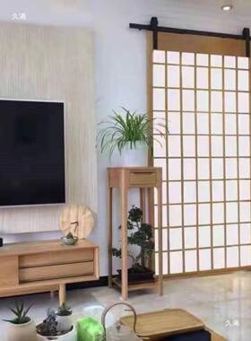 隐形幽灵浮门谷仓门木原色无道RWQ平移门推轨拉门室内悬卧室门