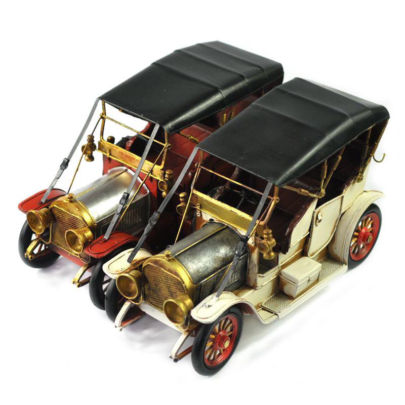 复古铁老爷车皮模型创巴士意摆件家居软装232饰摄影道品具桌面摆