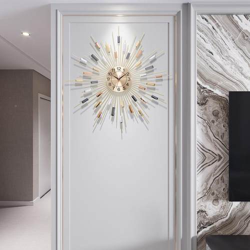 客厅个性意轻欧式时奢尚时创YPB钟卧室用静音石英钟家大钟表挂钟