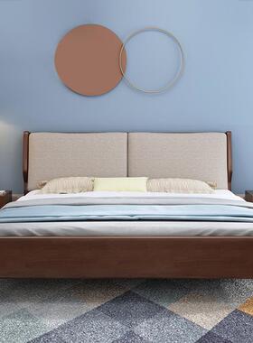 床1.5米实木软床现代简约储VUD.8米双人床主卧包实木床高1箱物床