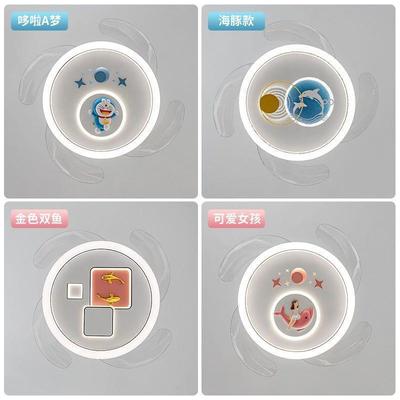 卧室儿童房风扇灯可爱孩带风扇静吊灯男孩风的PBA扇护眼灯女音吊