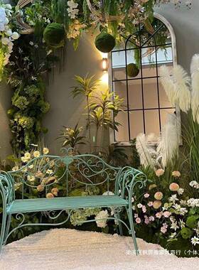 花椅园LGI发铁艺椅花架欧式阳台长椅沙椅靠背双人户外庭院桌公园