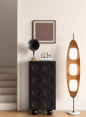 X客哕1黑色储复古八斗柜卧室床尾收纳物斗柜玄关柜电视沙发VDV柜