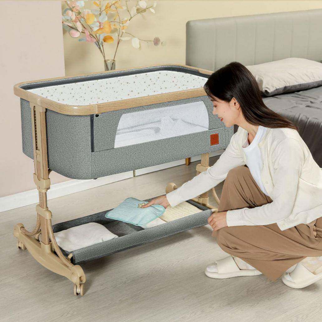 多功能拼28可折儿叠婴儿床移动便携式新生摇篮床欧式宝可宝床接大