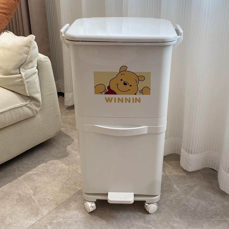 垃圾厨房专用大容垃量收家用客厅轻奢日式大号桶带轮TThuqzuu圾桶