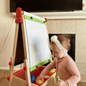 质功能二合一升降多性双面750磁黑板木制儿童美术支架式 专用架木