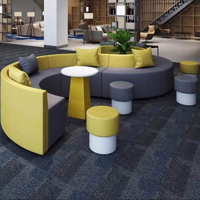 现代圆弧形酒创意沙位发组合多人店大堂商务XUC办沙发公S型沙发家