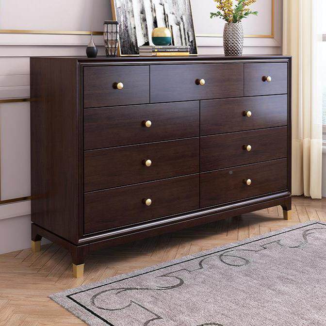 美式轻奢实木端九斗柜卧室1电视柜简约抽屉储物柜复玄高关收古纳