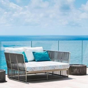 休户外闲沙阳台24577藤编家具茶几室外发露台花园名天宿露躺床椅