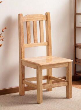全实靠椅家用凳子儿童椅吃背饭用JJN凳成本木木头橡胶木环保