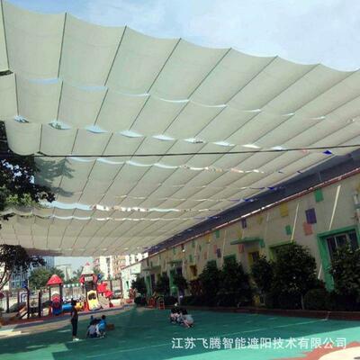 宜昌幼儿园操电动遮阳帘户外泳池天棚露天雨球场防天幕帘棚FT-315
