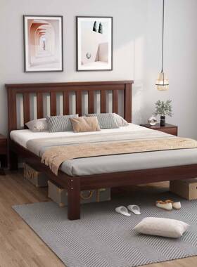 0.03全木床现代简约小单型90cm儿童人床白色1.52米加户高脚实腿简