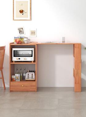 实木AWI折叠吧台桌椅体组合关隔断餐玄厅餐桌柜一架伸缩置物窄小