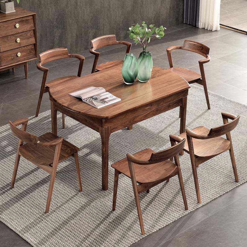 CY-003北美黑胡桃木椅家用扶手椅子实实木椅胡桃短木半岛椅木餐餐