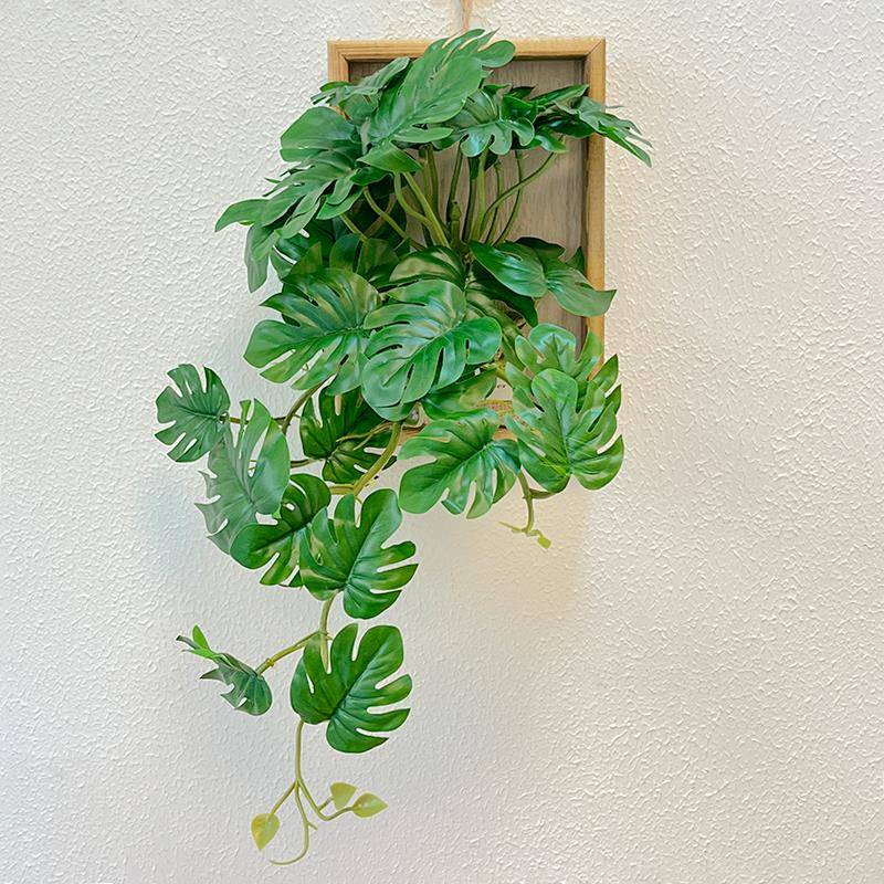 ins风彷真植物墙面装饰龟背叶挂件室内墙壁假花藤蔓电视背景遮丑