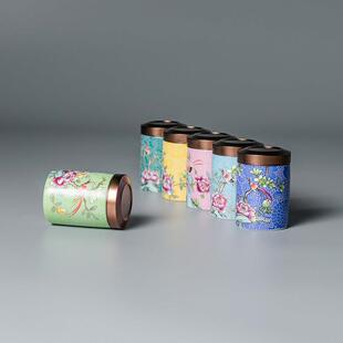 弘博臻品珐琅彩茶叶罐陶瓷功夫茶道茶具密封罐普洱茶存茶罐储茶罐