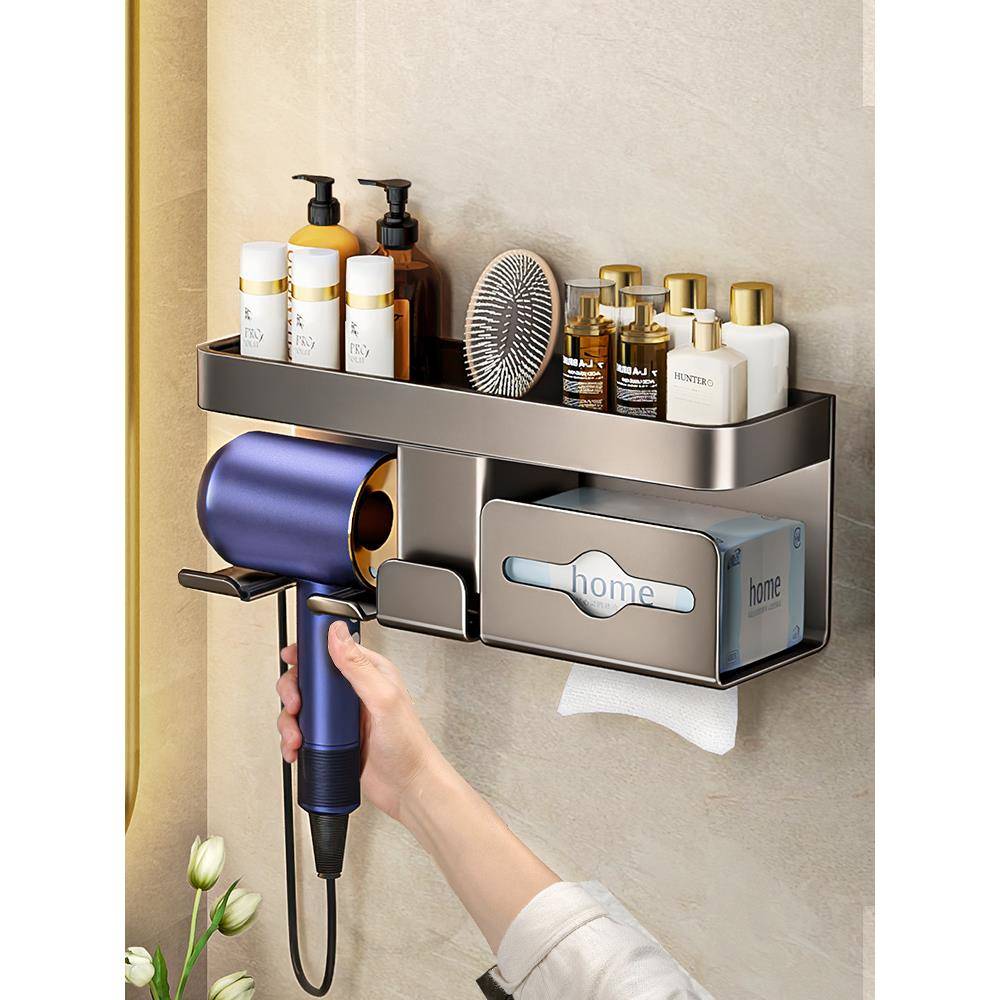 吹风机置物架免打孔卫生间电吹风挂架吹风筒支架浴室收纳架子神器