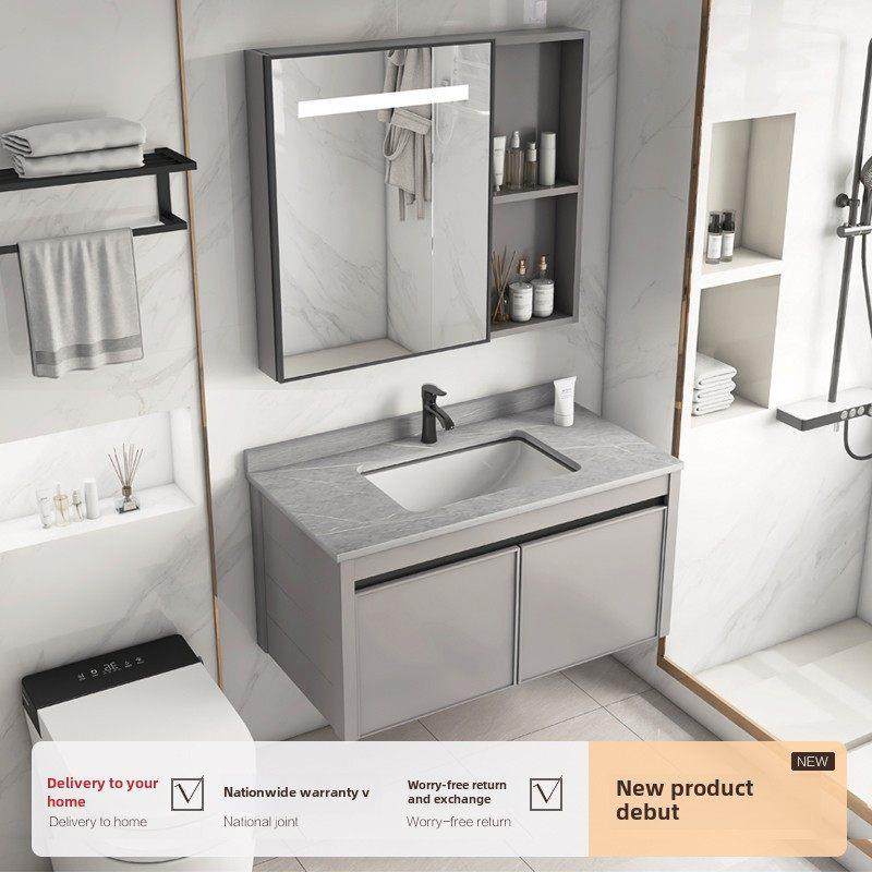 壁挂式石板浴室柜组合浴室洗手盆陶瓷集成洗手盆小公寓,家装主材,浴室柜组合,淘宝优惠券,粉丝福利购,淘宝优惠卷