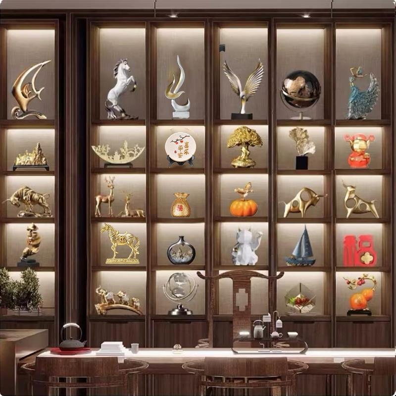 新中式办公室客厅摆件高档酒柜装饰品博古架摆设家饰软装搭配套装
