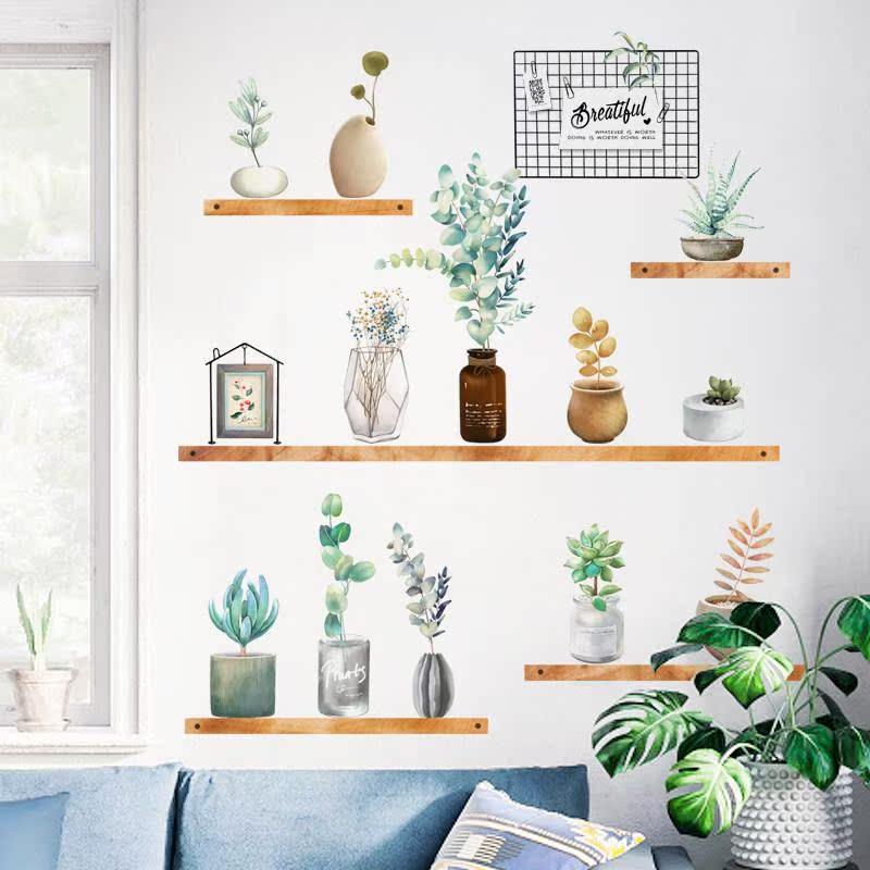 沙发背景墙装饰贴纸壁纸自粘卧室网红北欧风女孩少女心房间墙贴画