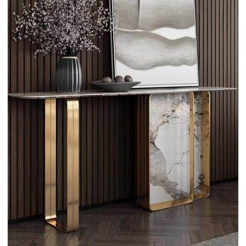 入户玄关台意式轻奢简约岩板过道门厅极窄端景台靠墙玄关桌柜条案