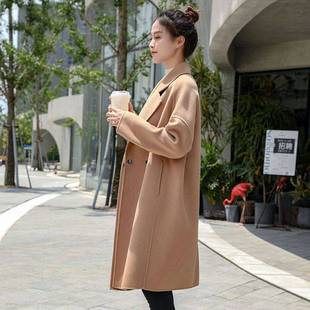 毛呢外套女中长款2025新款茧型显瘦h型大衣秋冬款毛呢大衣小个子