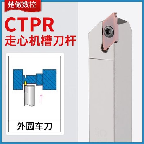 数控车床走心机割槽刀杆CTPR/L 外圆槽刀外径切断车刀杆切槽刀片
