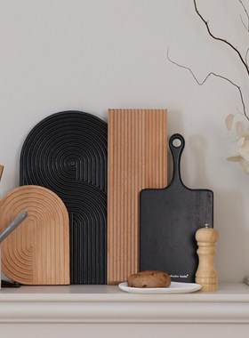 coloe 复古实木砧板厨房餐边柜F极简黑色装饰家居氛围感摆件