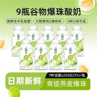 伊利畅轻酸奶250g*9瓶装益生菌风味发酵乳燕麦紫米爆珠果粒新日期