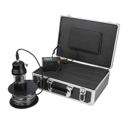 7寸钓鱼探鱼器井下电视F8200B-2云台3机60旋度水下摄转像50米100
