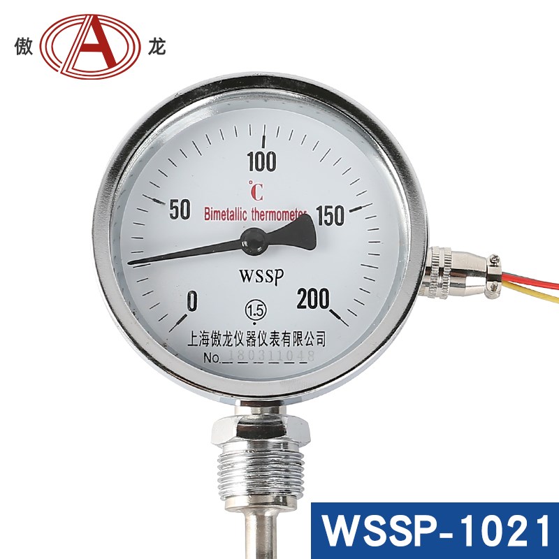 WSSP-1021远传式双金属温度计PT100接线WTYY航插耐震上海傲龙