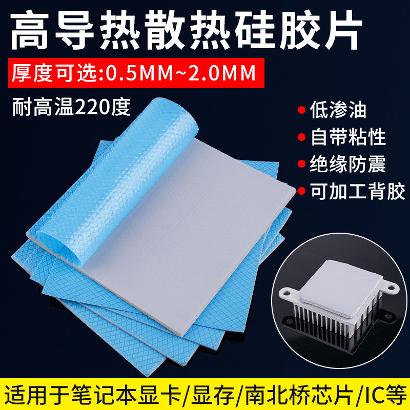 鹿仙子13W高导热垫硅胶片CPU显存散热笔记本显卡显存降热硅贴垫片图片