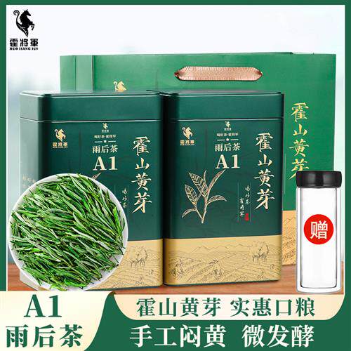 霍将军霍山黄芽A1A2罐装2025新茶安徽正宗金竹坪高山黄芽茶500g