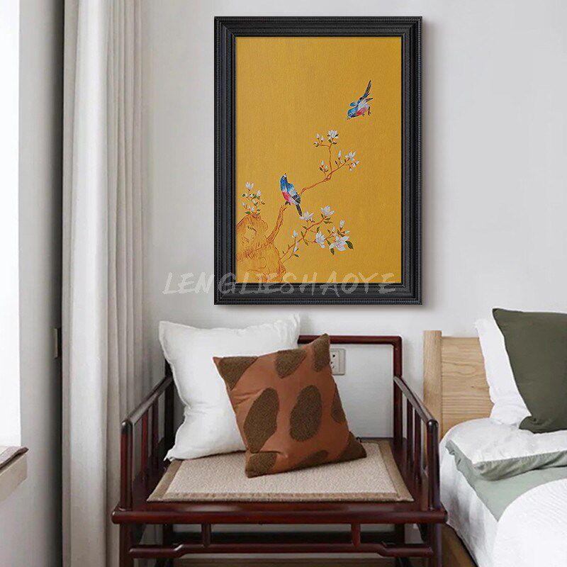 宋代美学摆d件新中式喜上眉梢寓意好艺术装置客厅玄关富贵装饰挂